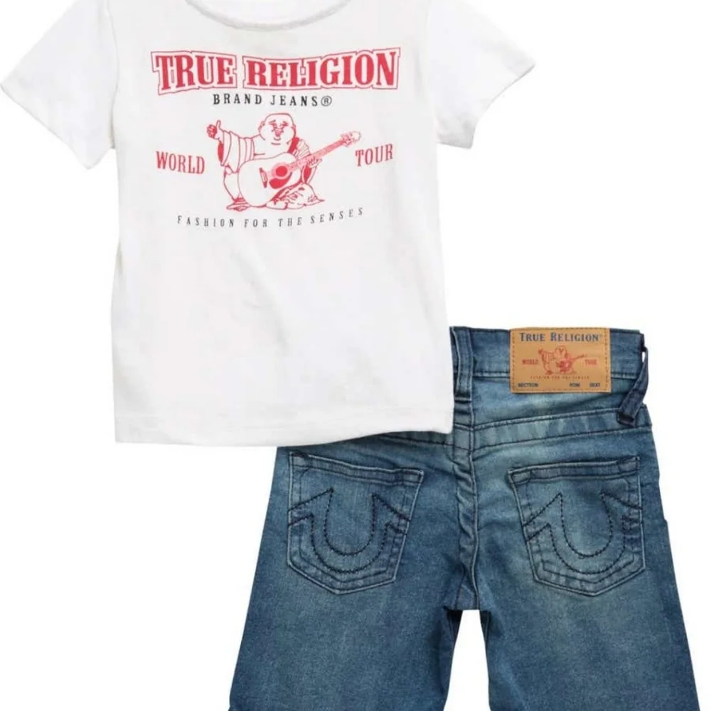 TRUE RELIGION BRAND JEAN Boys Crew Tee & Shorts Set Msrp $69